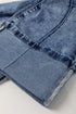 High Waisted Center Seam Straight Leg Cuffed Cropped Jeans